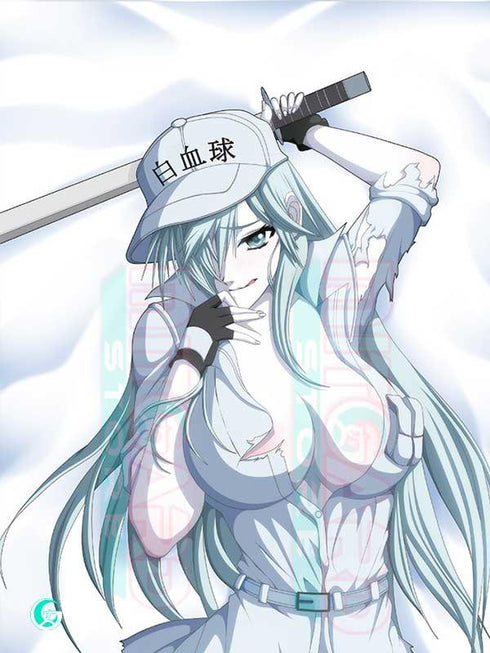 White Blood Cell Body pillow case CELLS AT WORK BLACK! Mitgard-Knight